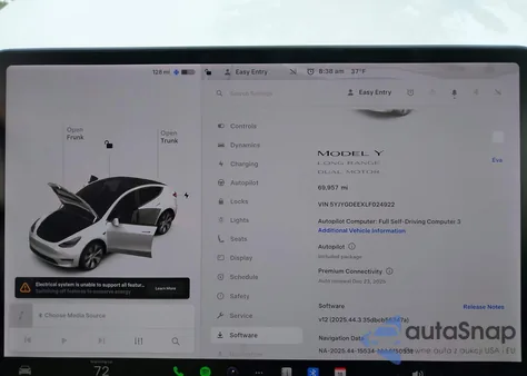 2020 Tesla Model Y Long Range Dual Motor All-Wheel Drive из США, поврежденный, VIN 5YJYGDEEXLF024922